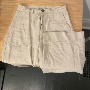 Urban Outfitters Natural Linen Trousers